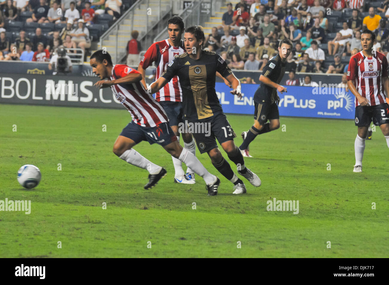Sep 01, 2010 - Chester, Pennsylvanie, États-Unis - l'Union de Philadelphie a remporté un match amical contre le Mexique's Chivas de Guadalajara à l'équipe de soccer PPL Park, domicile de l'Union de Philadelphie. Le seul but de la victoire a été inscrit par J. McInerney de l'Union de Philadelphie. (Crédit Image : © Ricky Fitchett/ZUMApress.com) Banque D'Images
