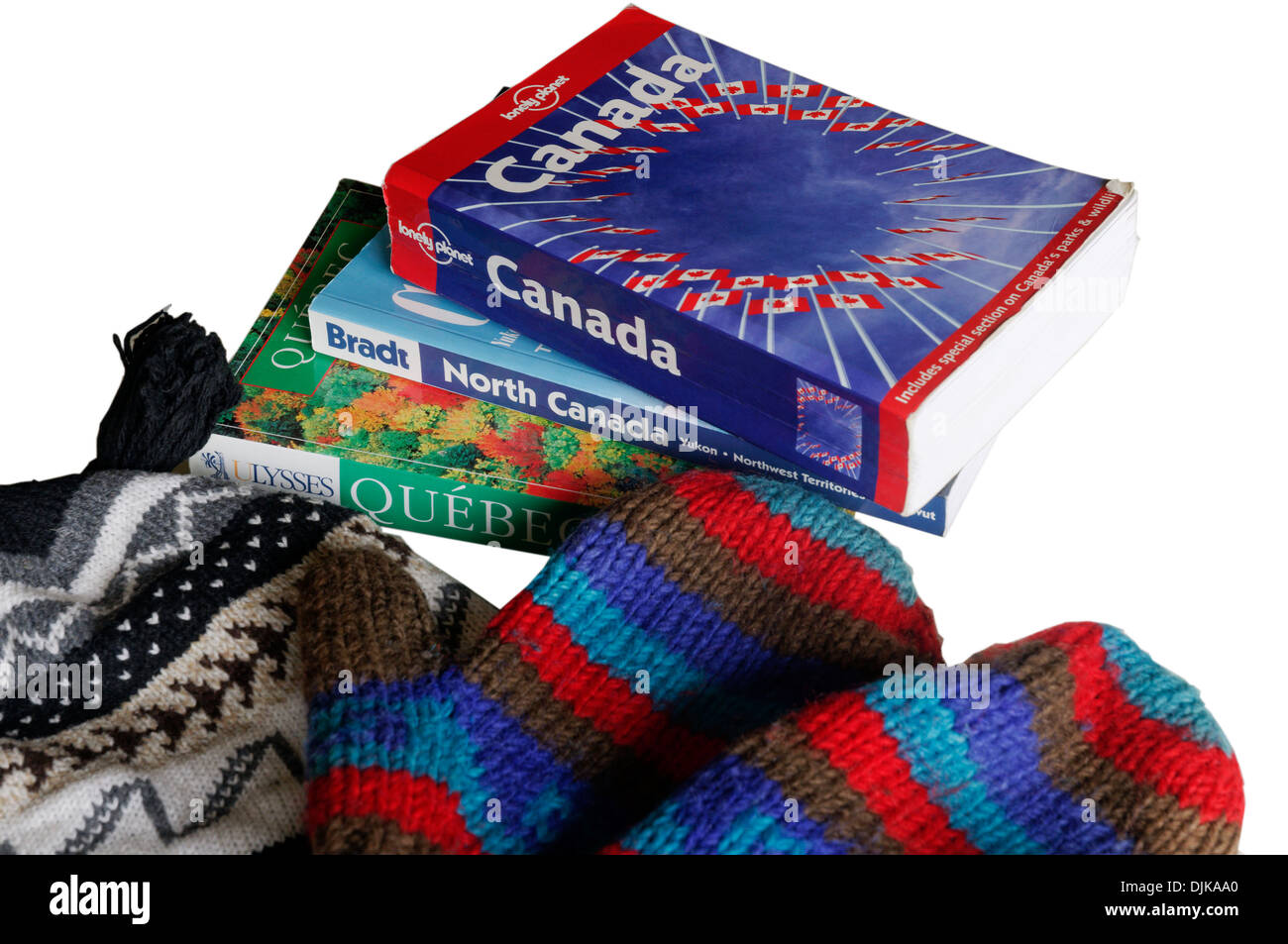 Guides pour le Canada avec bobble hat et mitaines Banque D'Images