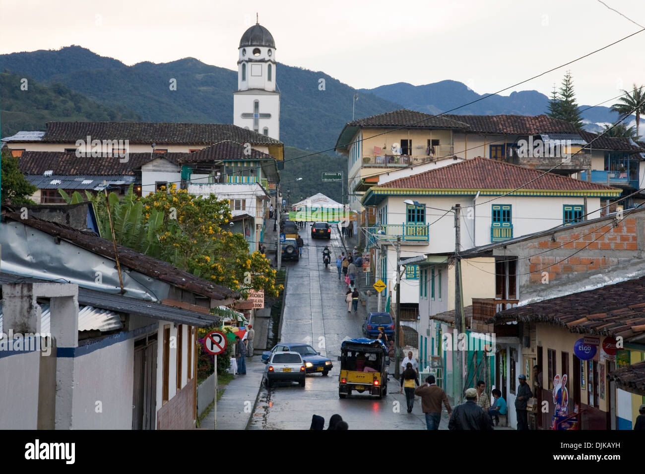 Main street, Salento, Colombie Banque D'Images