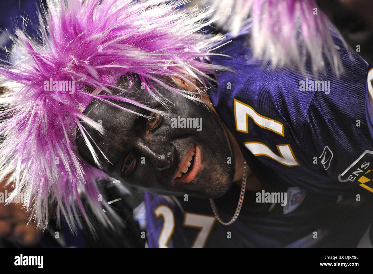 13 septembre 2010 - East Rutherford, New Jersey, United States of America - Baltimore Ravens ventilateur à New Meadowlands Stadium à East Rutherford dans le New Jersey. (Crédit Image : © Brooks Van Arx/global/ZUMApress.com) Southcreek Banque D'Images