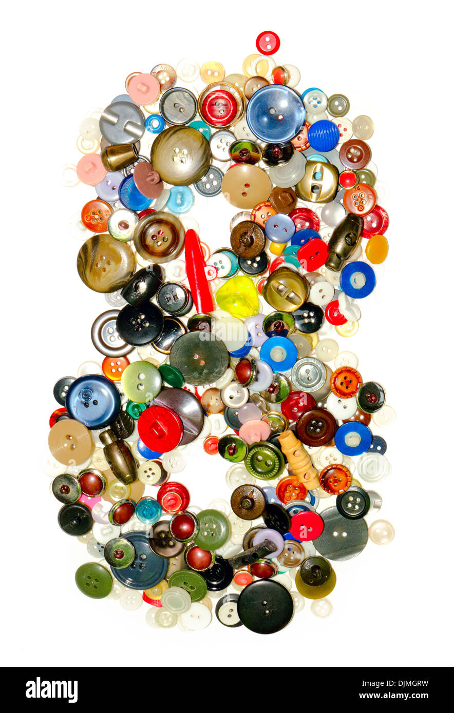 Numéro 8 (boutons). Banque D'Images
