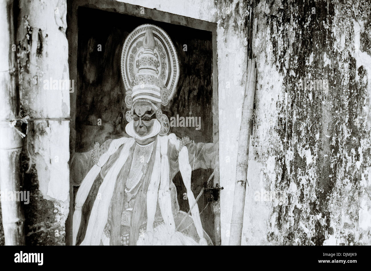 Street art à Fort Kochi Cochin au Kerala en Inde du Sud en Asie. Image Religion religieux hindou Hanuman le Dieu Singe billet Banque D'Images
