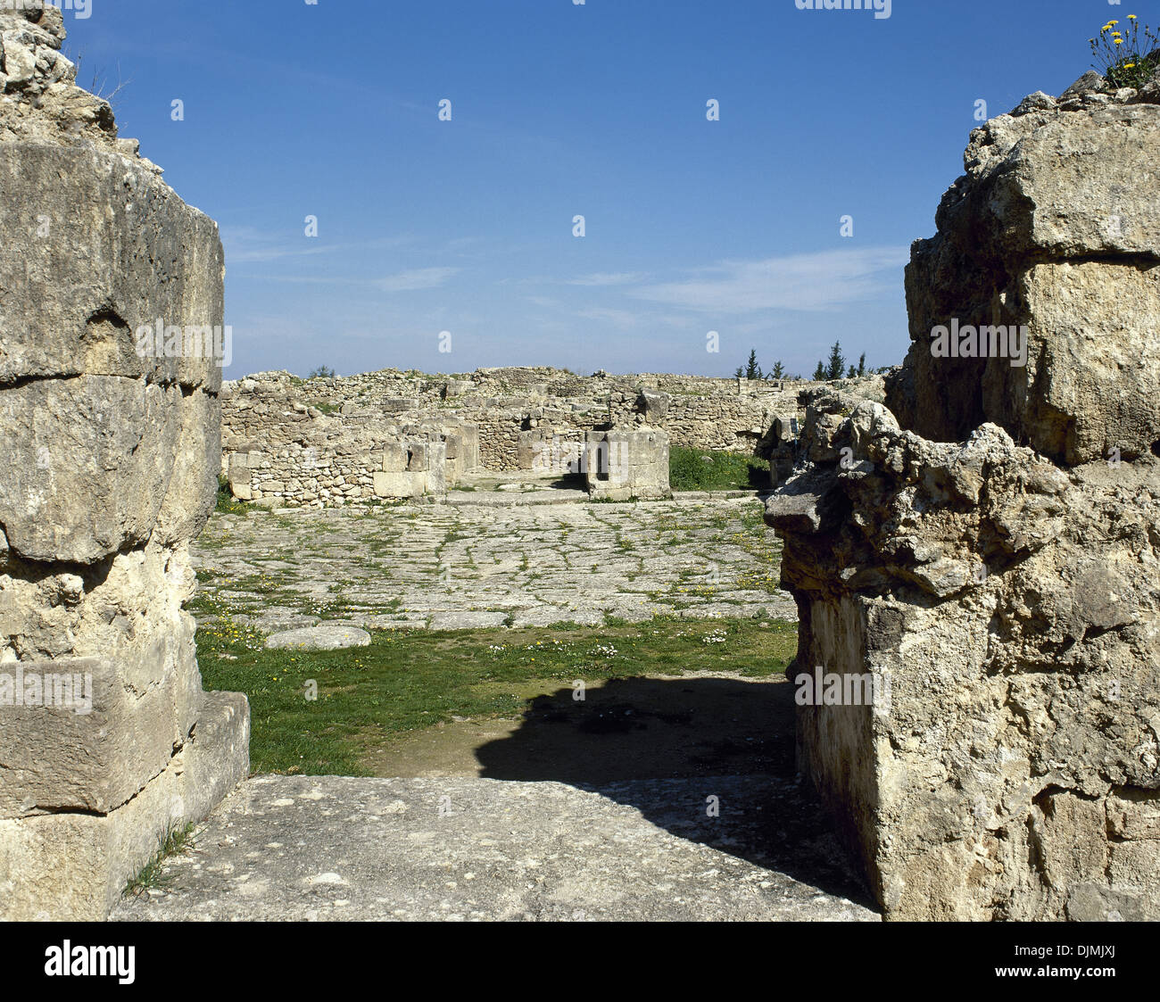 La Syrie. D'Ougarit. Ancienne ville portuaire au Ras Shamra. Neolithic-Late l'âge du Bronze. Ruines. Banque D'Images