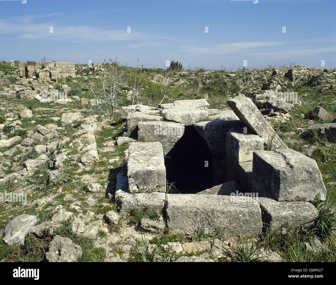 La Syrie. D'Ougarit. Ancienne ville portuaire au Ras Shamra. Neolithic-Late l'âge du Bronze. Bien. Ruines. Banque D'Images