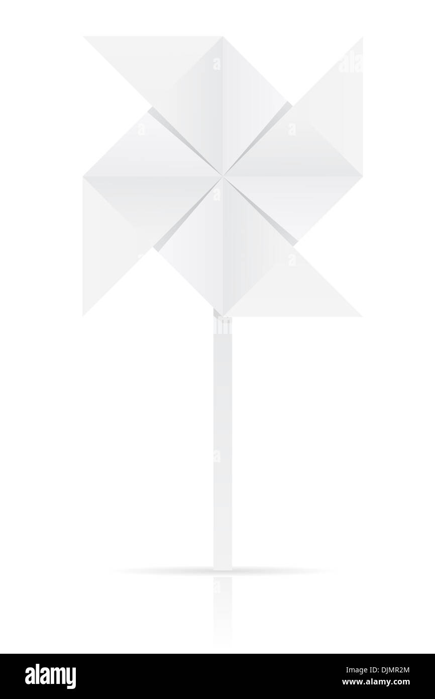 Origami Papier Moulin illustration isolé sur fond blanc Banque D'Images