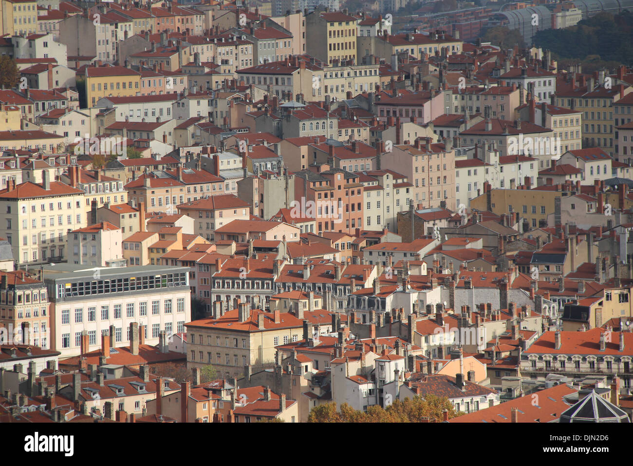 Ville de Lyon France montrant zone à forte densité de population Banque D'Images