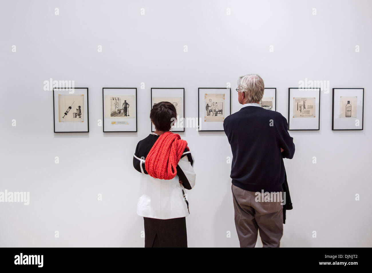 Les visiteurs qui cherchent à l'art moderne, SMAK, Musée Municipal d'Art Contemporain / Stedelijk Museum voor actuele kunst, Gand, Belgique Banque D'Images