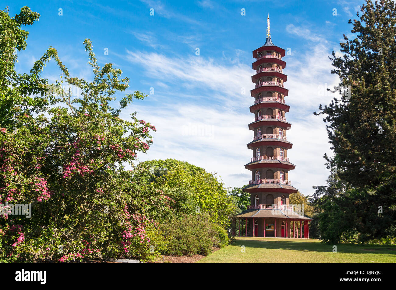 Tour de la pagode de Kew Royal Botanic Gardens, Londres, Angleterre. Banque D'Images