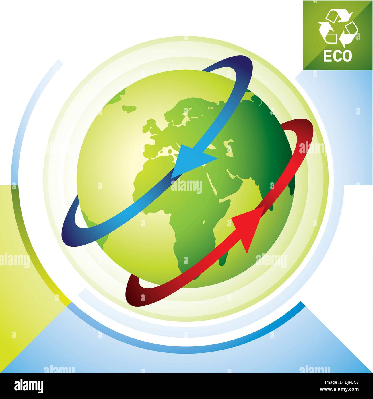 Conçu avec l'arrière-plan écologie globe stylisé Illustration de Vecteur