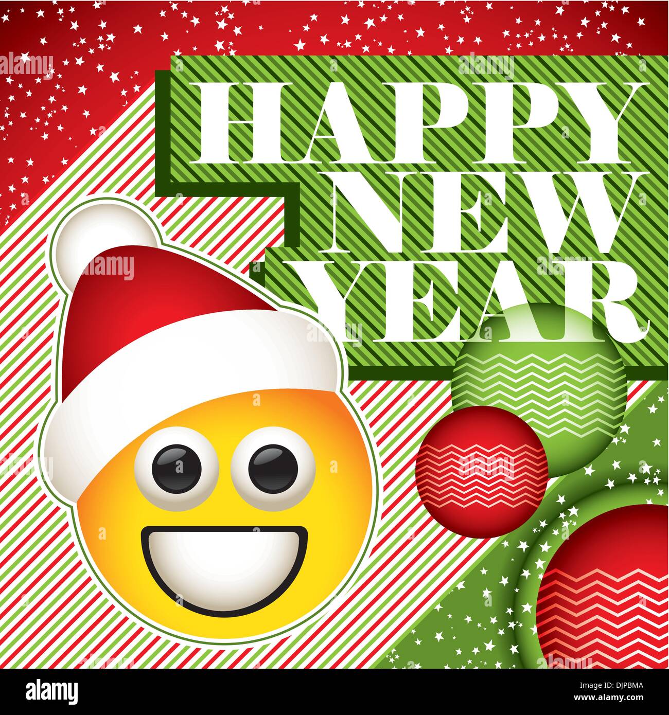 Drôle de nouvelle année bannière avec smiley Illustration de Vecteur
