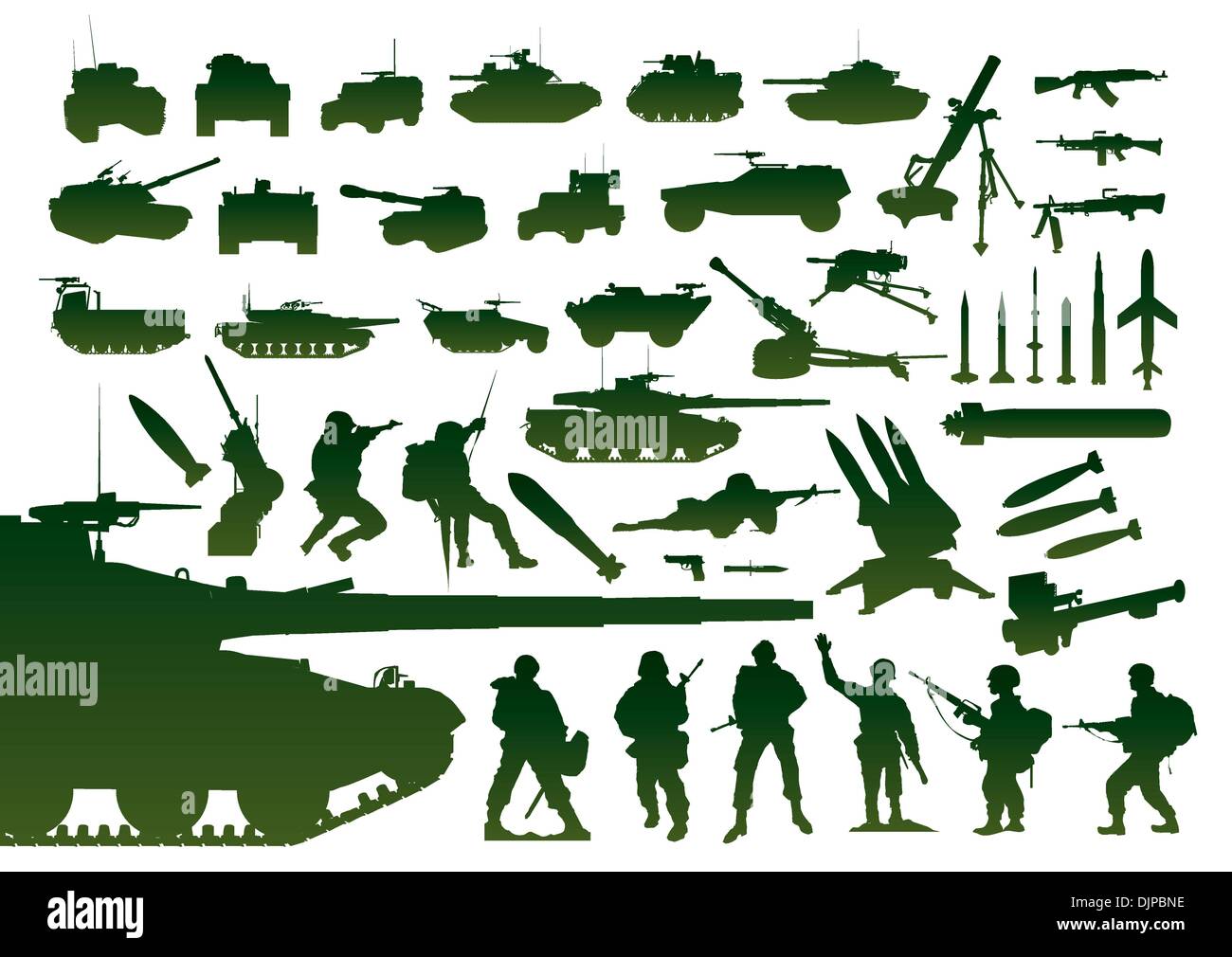 Silhouettes militaire vert Illustration de Vecteur