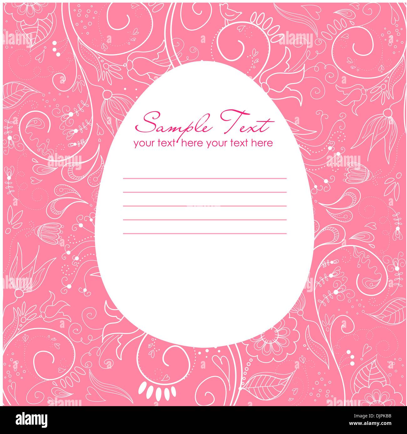 Carte de vœux de Pâques avec des oeufs décoratifs Illustration de Vecteur