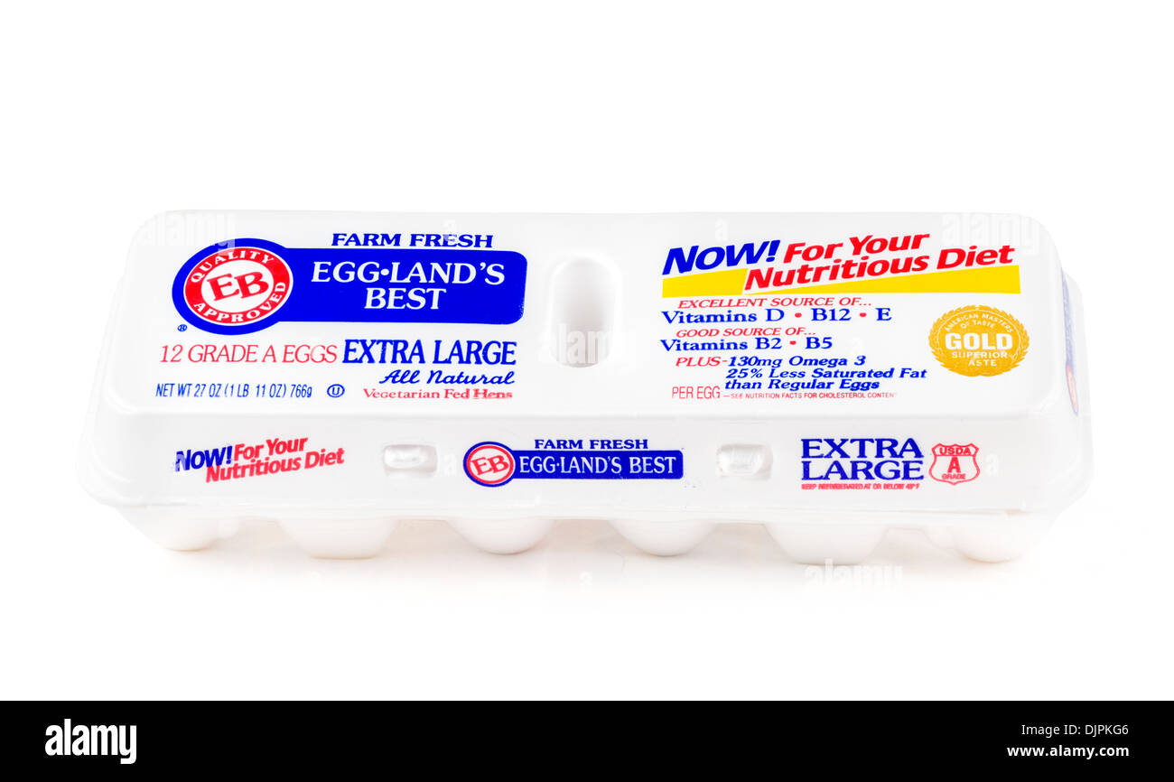 Douzaine d'Egg-Land Œufs Extra Large, USA Banque D'Images