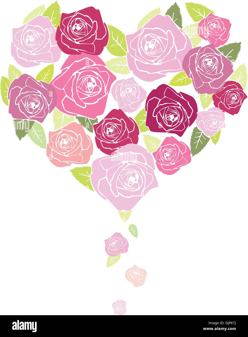 Forme de coeur floral Illustration de Vecteur