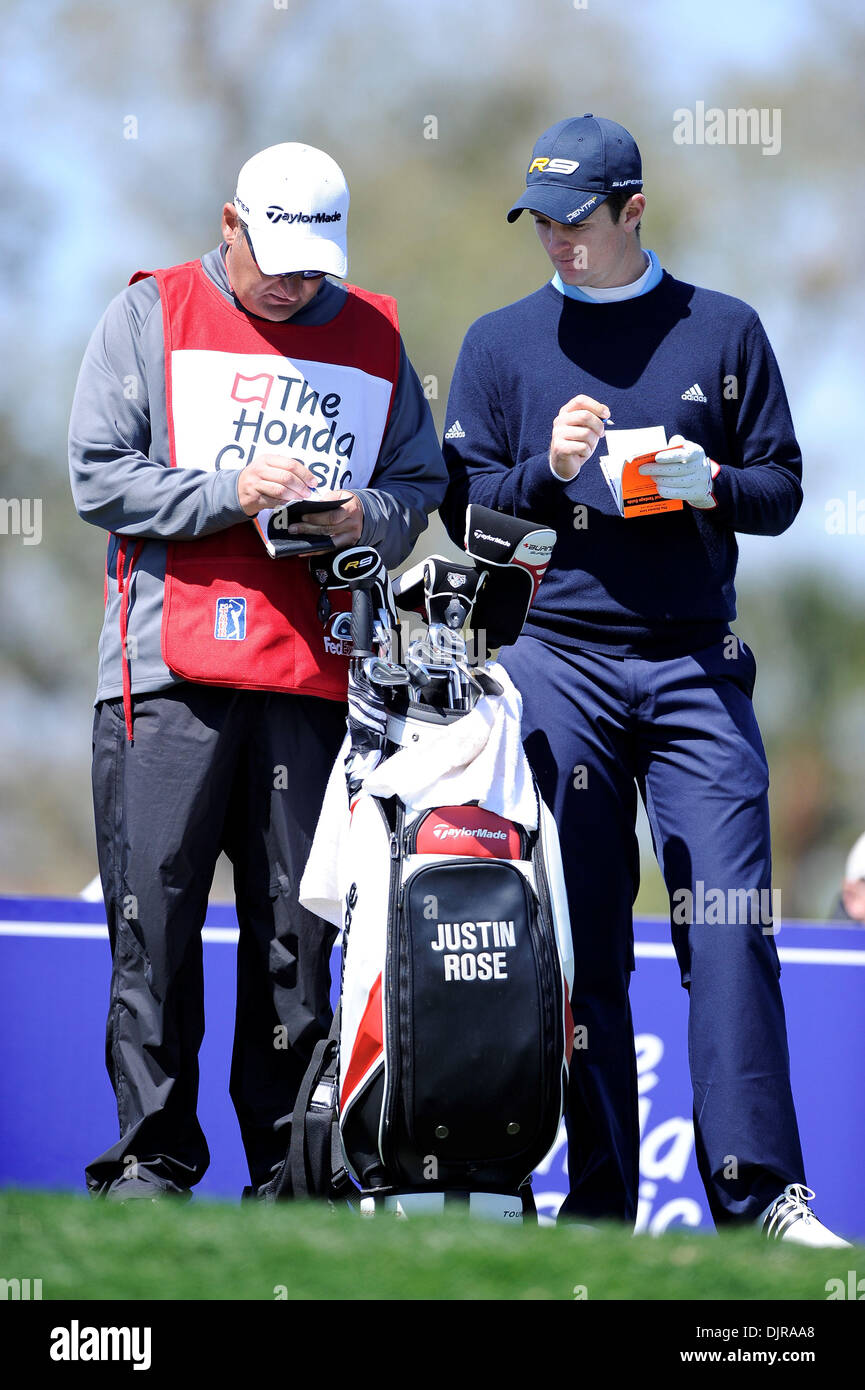 Mar. 04, 2010 - Palm Beach Gardens, Floride, USA - 04 mars 2010:Justin Rose joue le premier tour de l'Honda classique qui a été joué au PGA National Resort & Spa à Palm Beach Gardens, en Floride. (Crédit Image : © Brad Barr/ZUMApress.com) Southcreek/mondial Banque D'Images