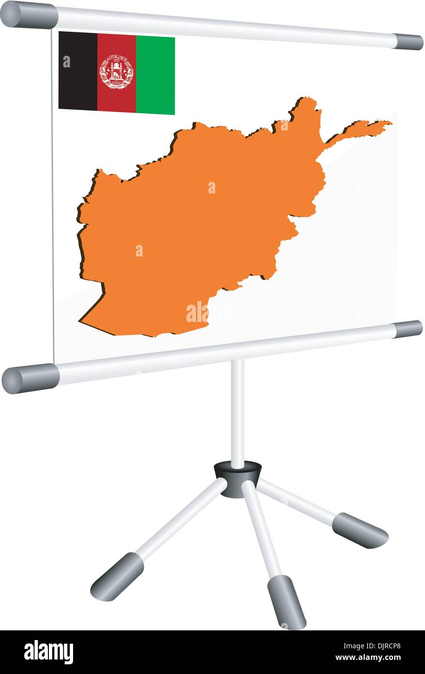 Affichage du scénario avec une silhouette carte de l'Afghanistan Illustration de Vecteur