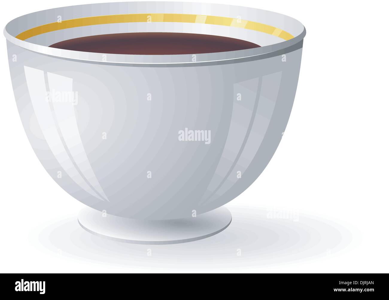 Vector illustration d'un bol en porcelaine avec du café Illustration de Vecteur