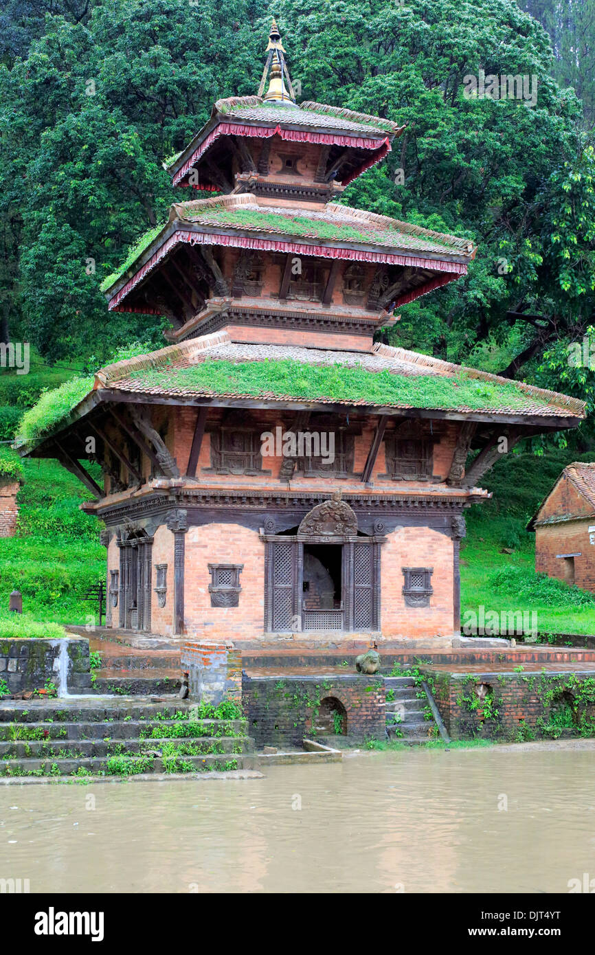 Brahmayani, temple Panauti, village près de Bhaktapur, Népal Banque D'Images