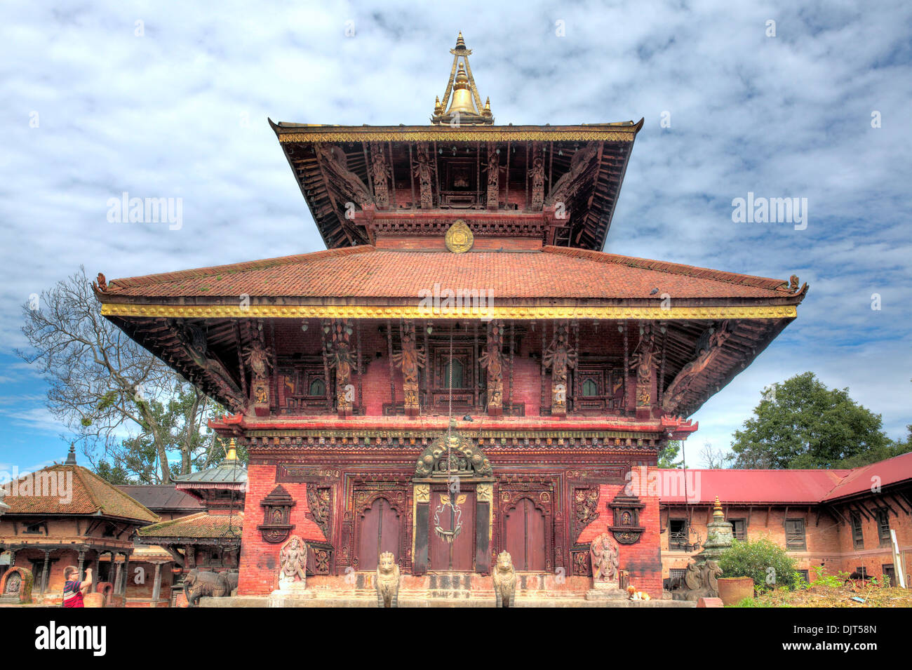 Temple de Changu Narayan, le plus ancien temple hindou au Népal, près de Bhaktapur, Népal Banque D'Images