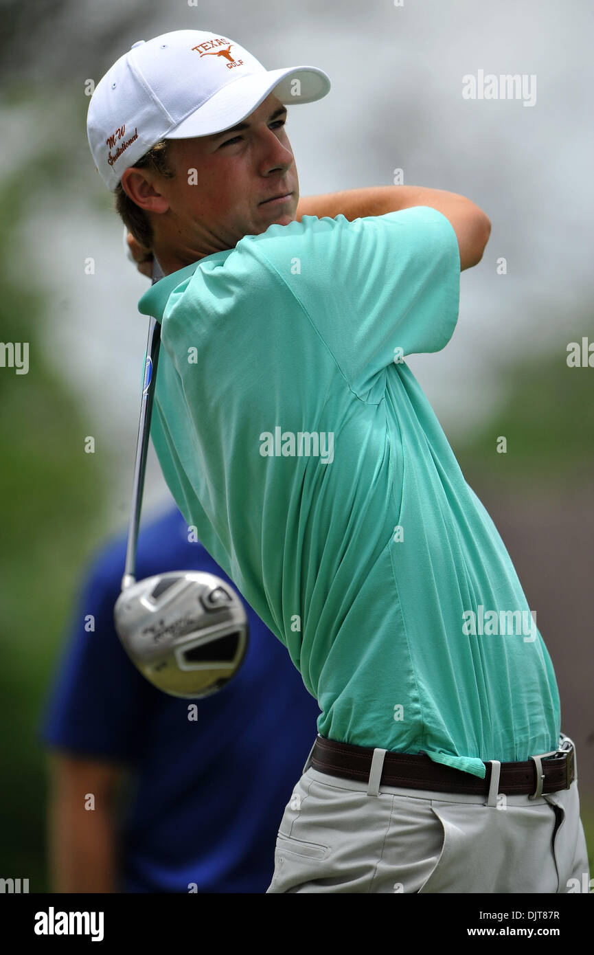 Jordan Spieth tees off à la 9e orifice pendant l'appareil HP Byron Nelson Championship TPC Four Seasons Resort Las Colinas à Irving au Texas (crédit Image : © Patrick Green/ZUMApress.com) Southcreek/mondial Banque D'Images