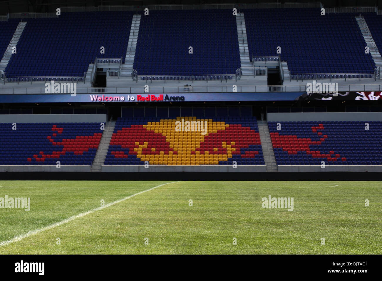 Détail de siège logo Red Bull.Media Journée au Red Bull Arena, Harrison (New Jersey) (Crédit Image : © Anthony Gruppuso/ZUMApress.com) Southcreek/mondial Banque D'Images