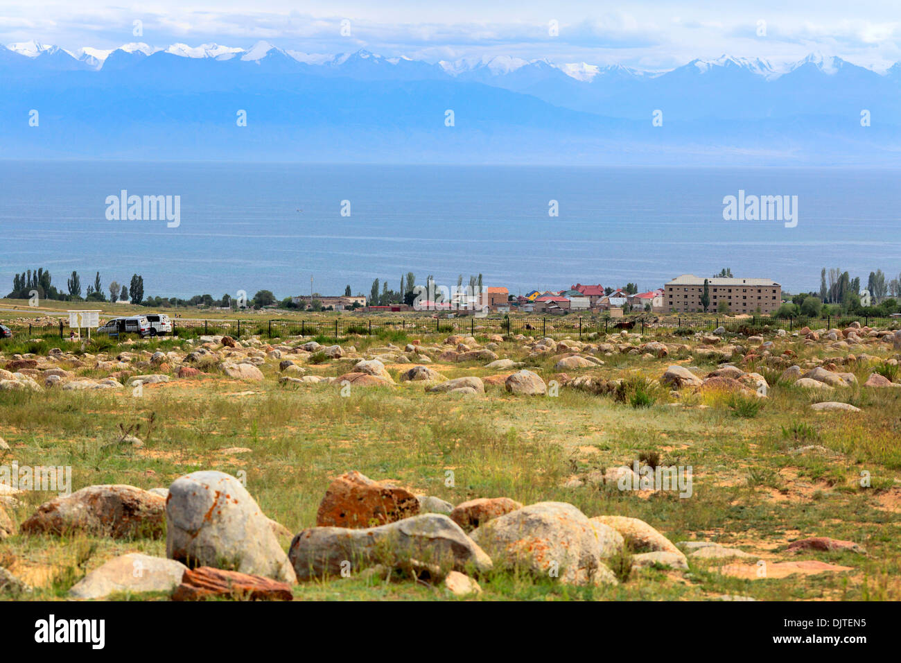 Le lac Issyk Kul, Issyk Kul oblast, Kirghizistan Banque D'Images