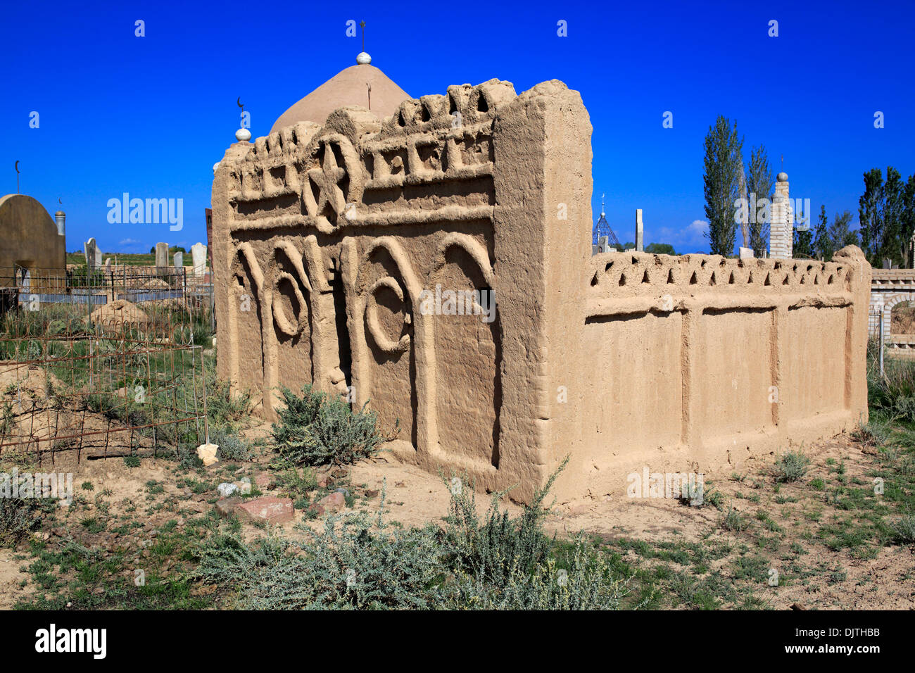 Cimetière Musulman, Issyk Kul oblast, Kirghizistan Banque D'Images