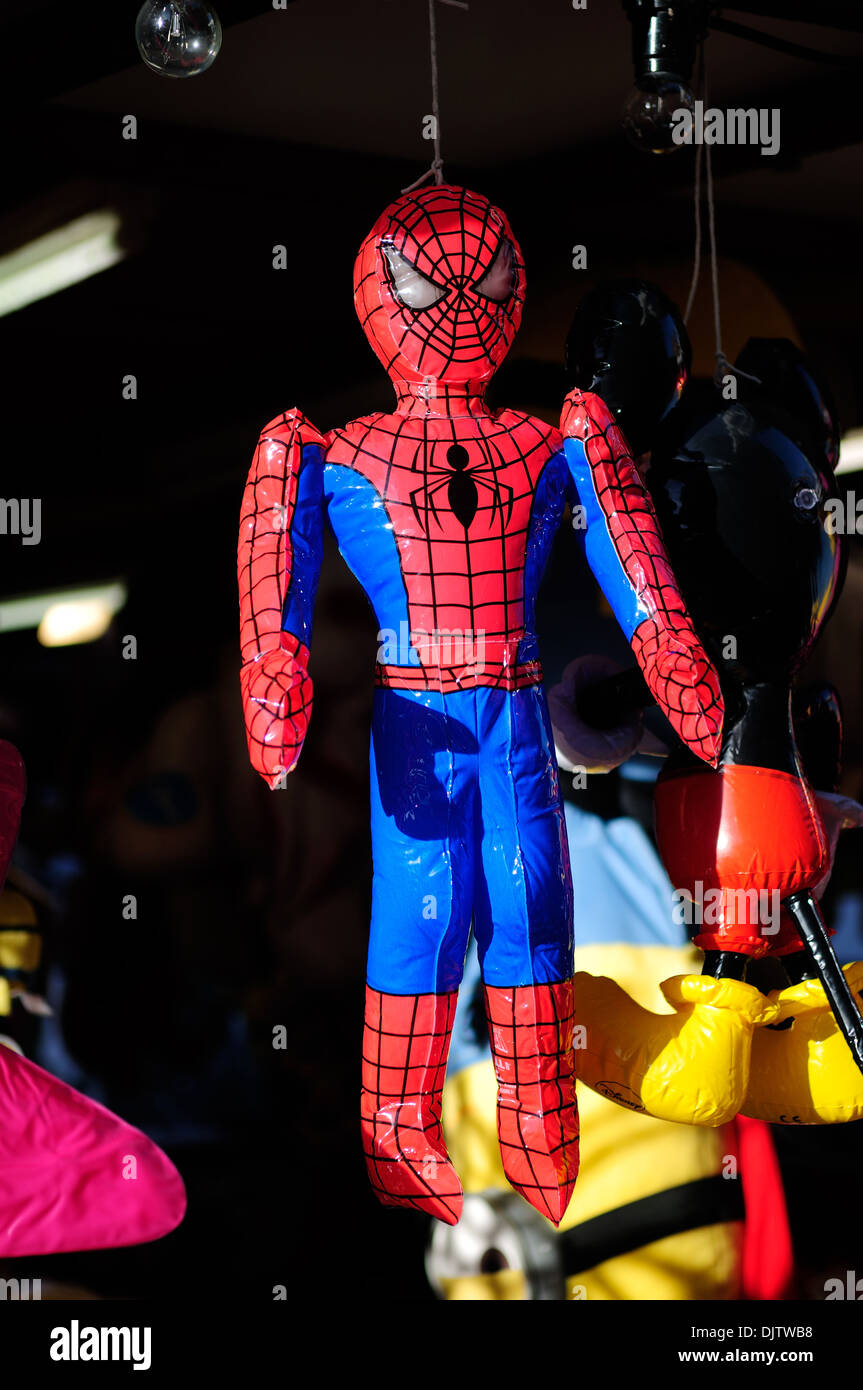 Spiderman gonflable,super héros. Banque D'Images