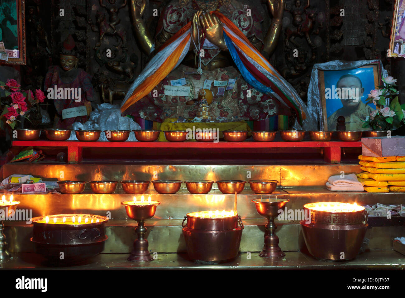 Le monastère de Shalu, Shigatse, Tibet, Chine Banque D'Images