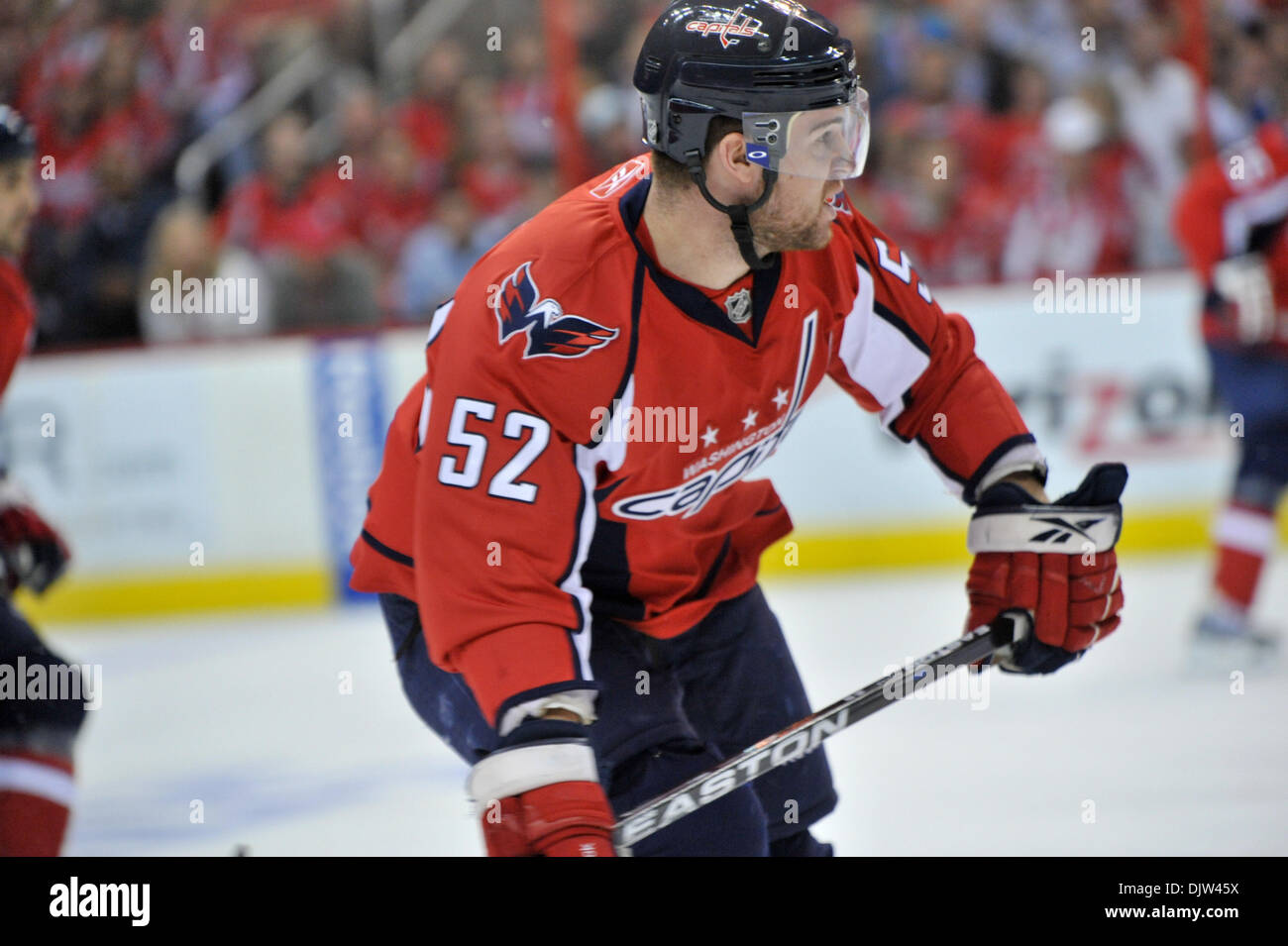 Washington DC, le Verizon Center.Les Capitals de Washington le défenseur Mike Green # 52 séries éliminatoires de la LNH, le jeu 5, jeu d'action entre les Canadiens de Montréal à Washington qui mènent la série 3-1 et perdent à la maison 2-1. (Crédit Image : © Roland Pintilie/global/ZUMApress.com) Southcreek Banque D'Images