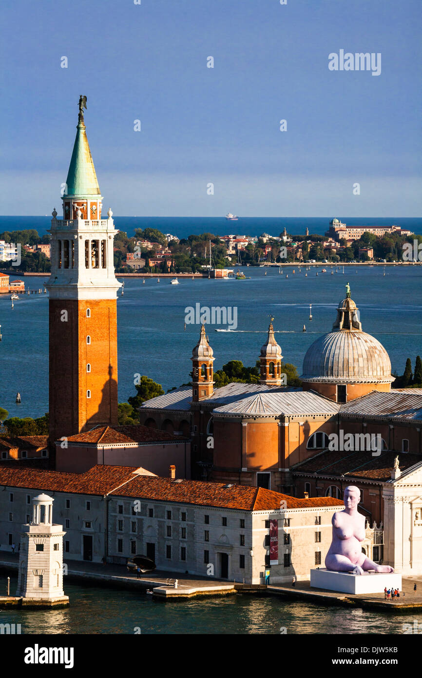 Le Clocher de l'église de San Giorgio Maggiore, à Venise, Vénétie, Italie. Banque D'Images