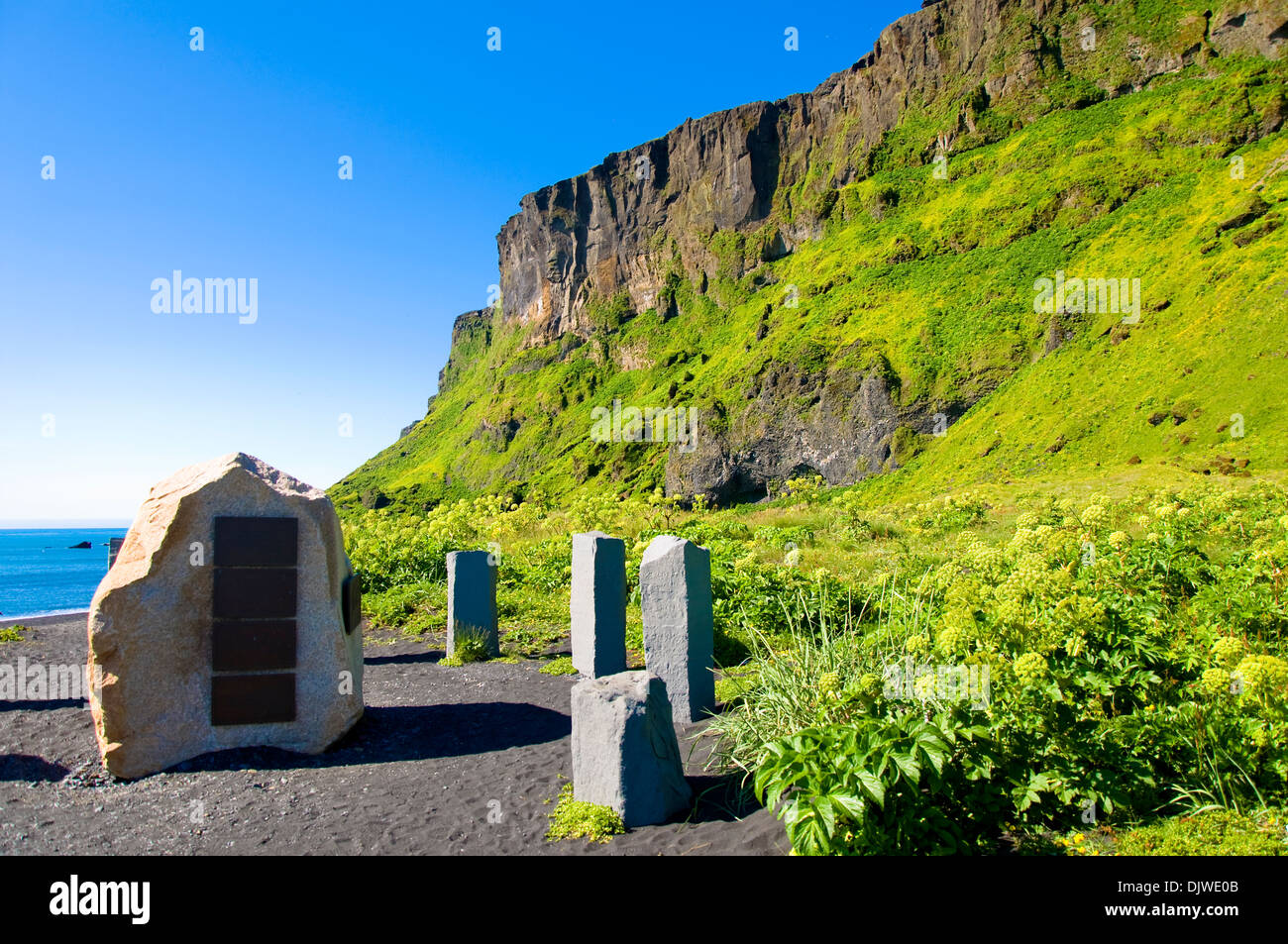 Monument allemand, Vik, Islande Banque D'Images