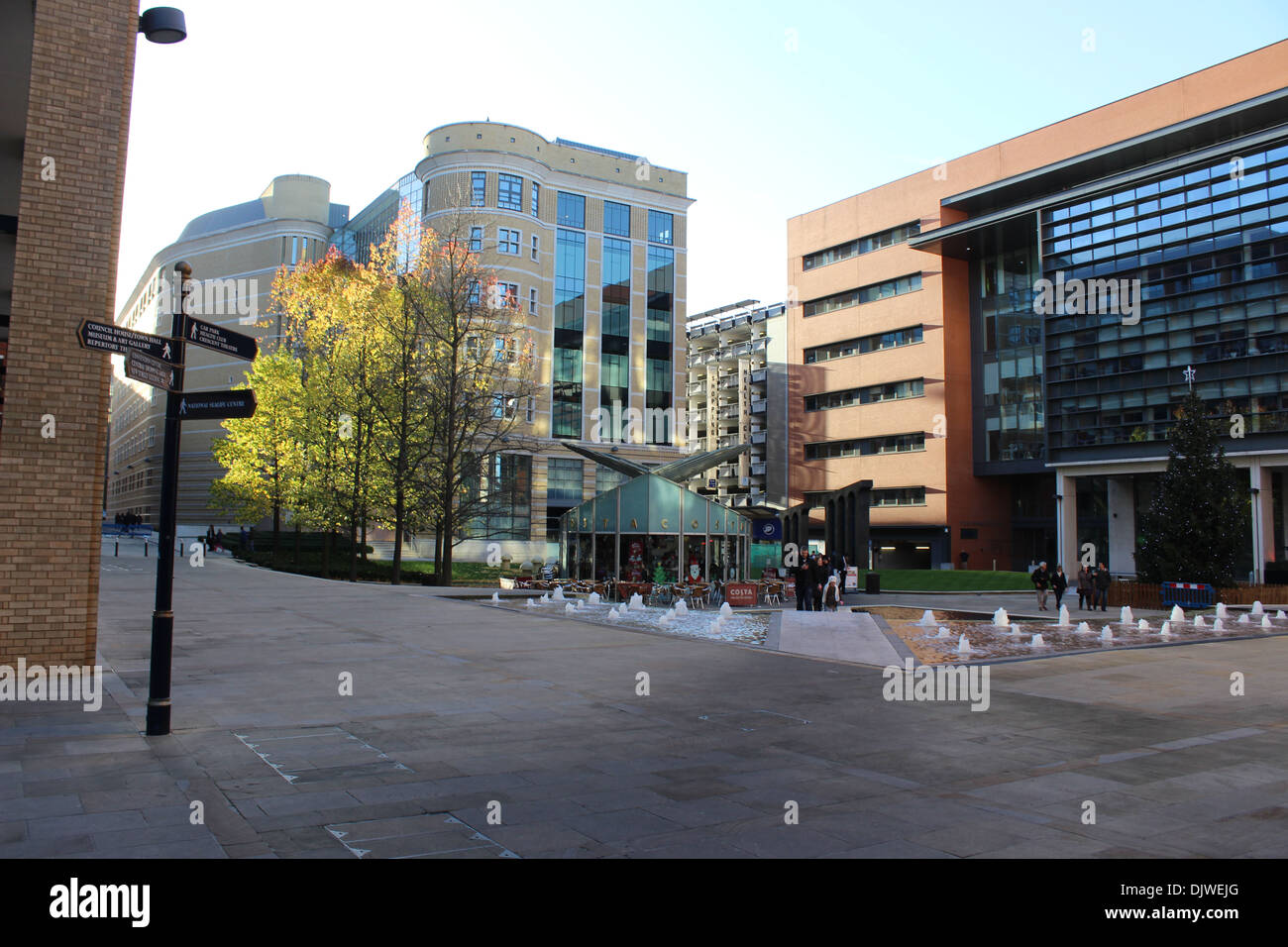 Brindley Place des Fontaines Banque D'Images