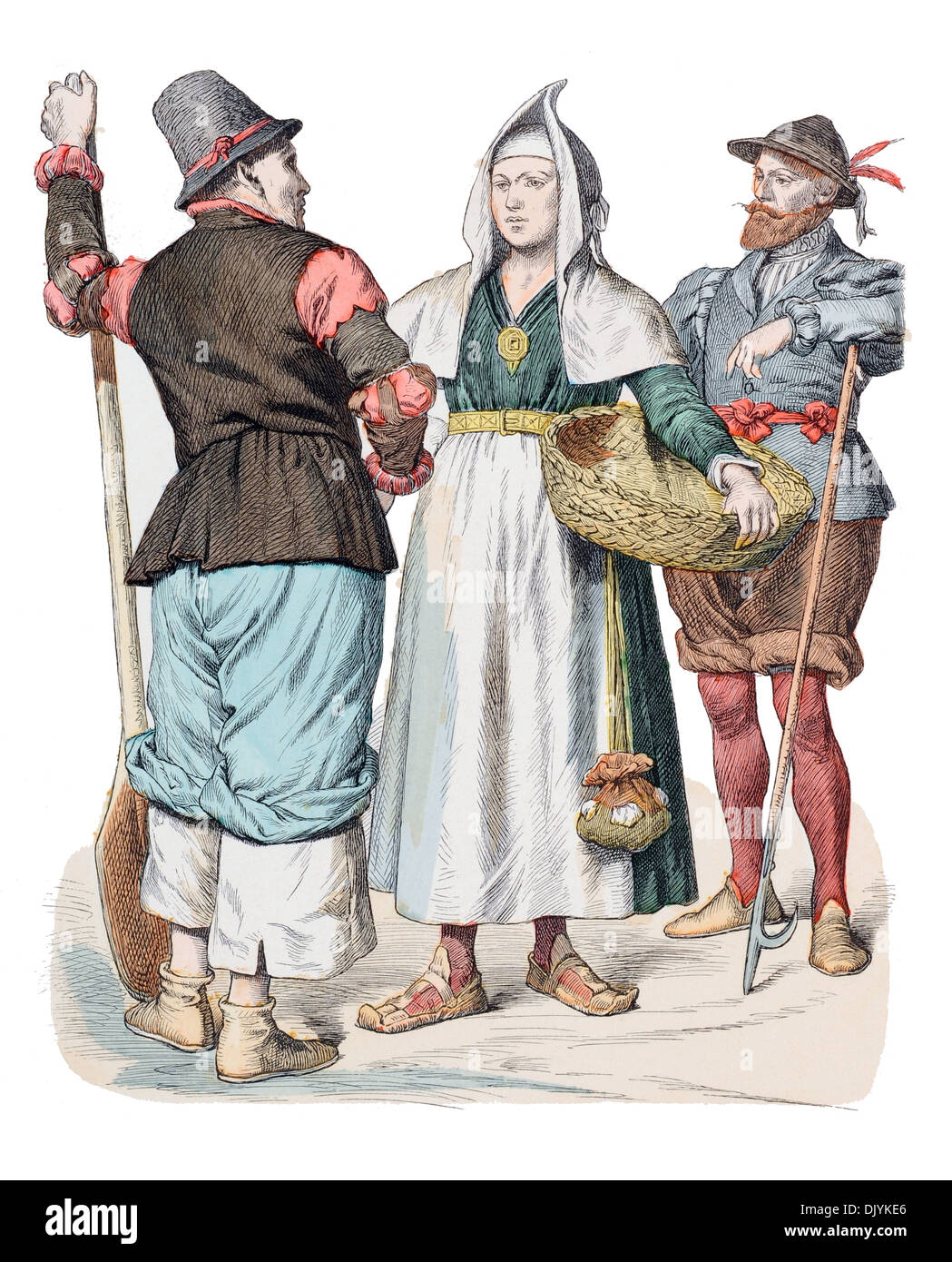 16e siècle XVI 1500s Allemagne Friesland (avant) Couple de l'île de Föhr (Retour) l'homme de Ockholm Banque D'Images