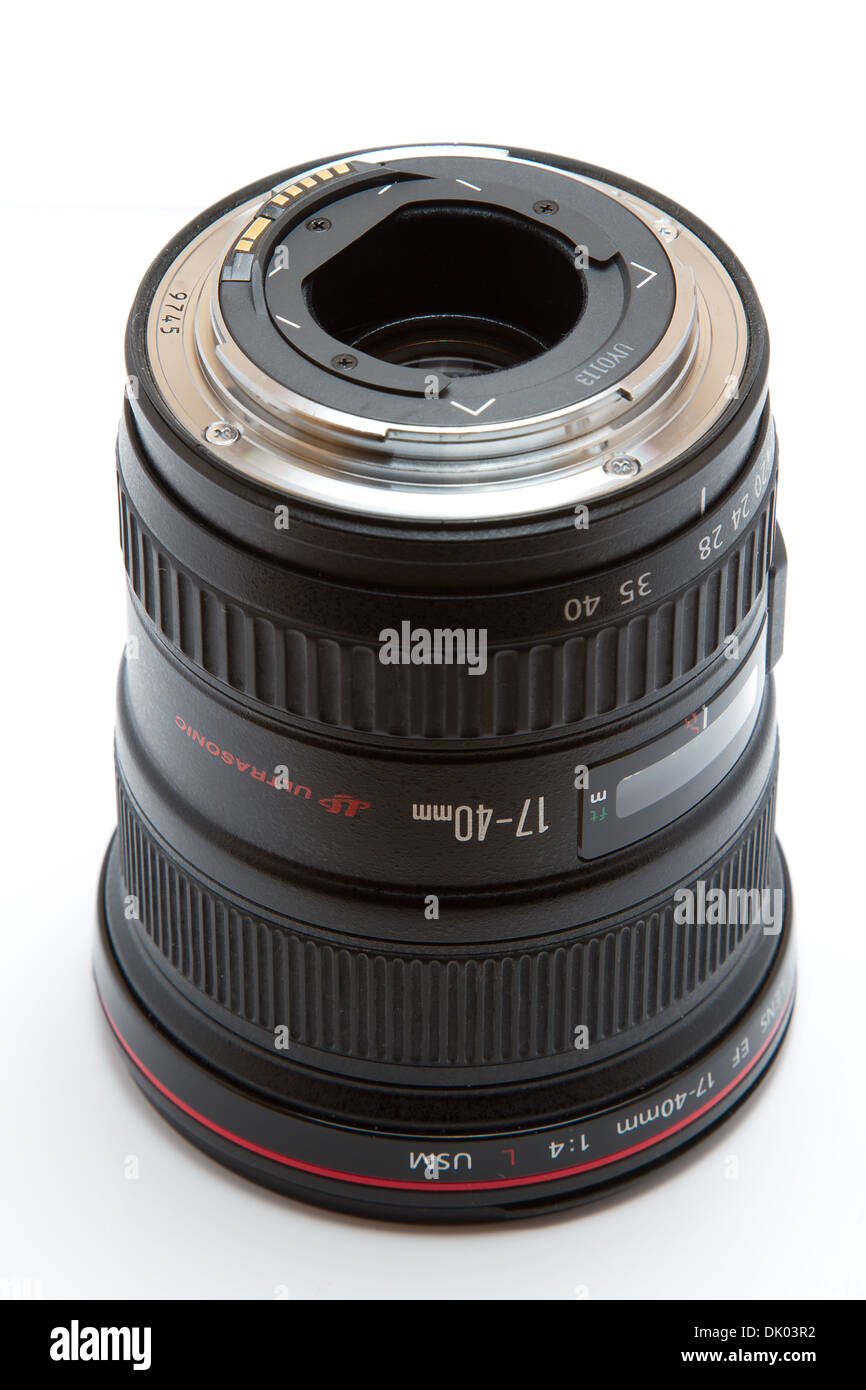 Canon EF 17-40mm F4L USM Parasoleil sans zoom Banque D'Images