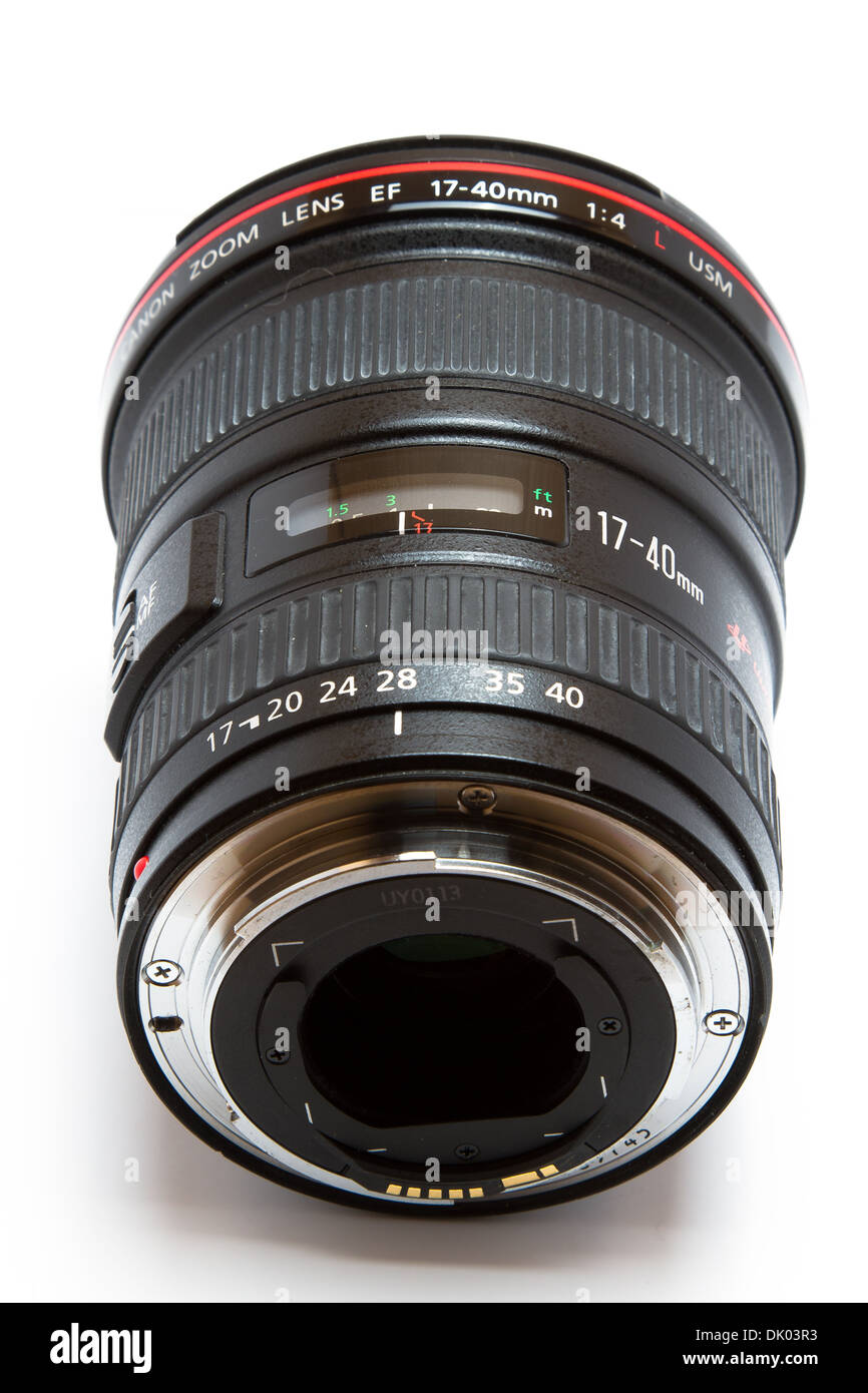 Canon EF 17-40mm F4L USM Parasoleil sans zoom Banque D'Images