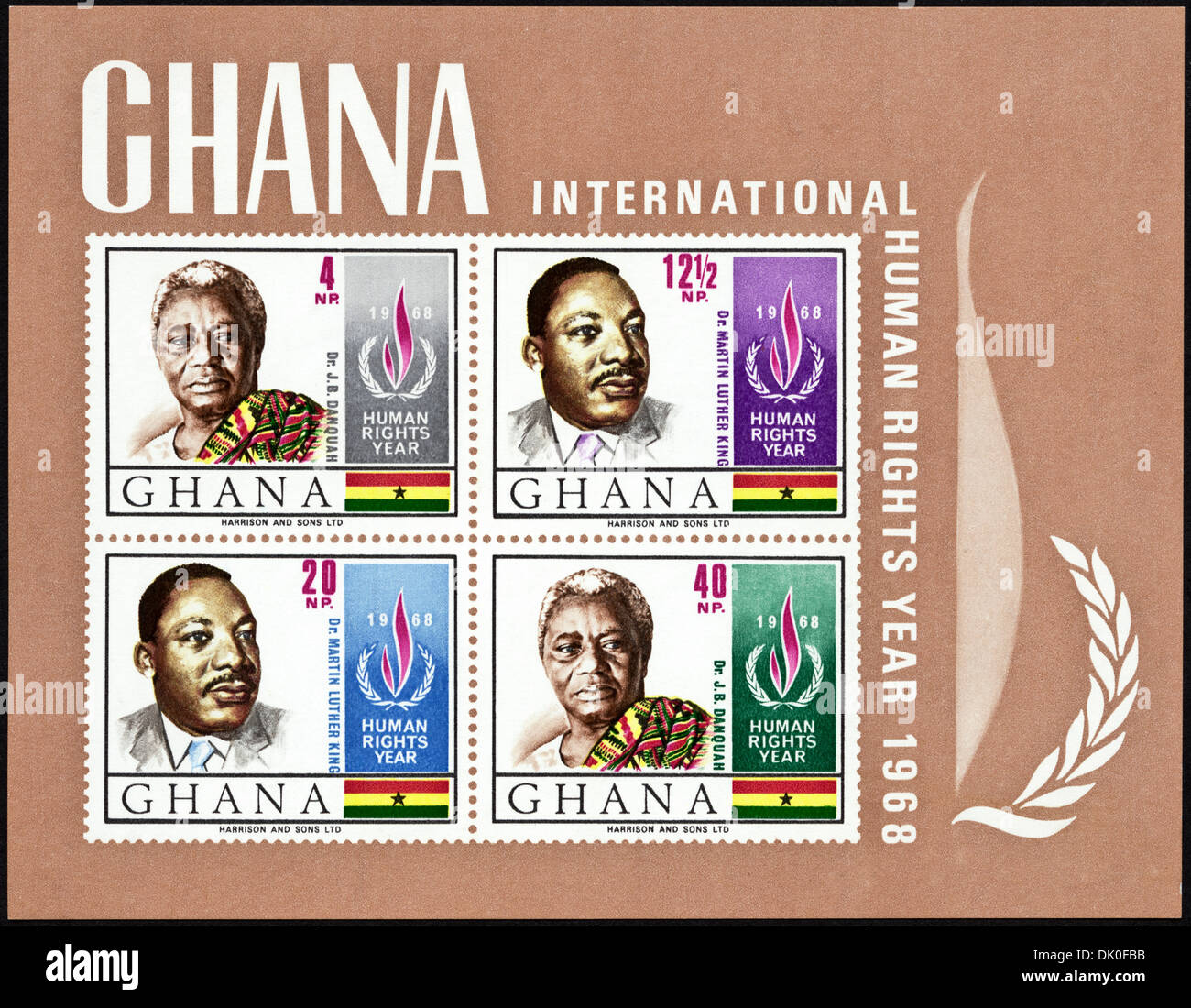 Timbre-poste Ghana International des Droits de l''année de publication 1968 Banque D'Images