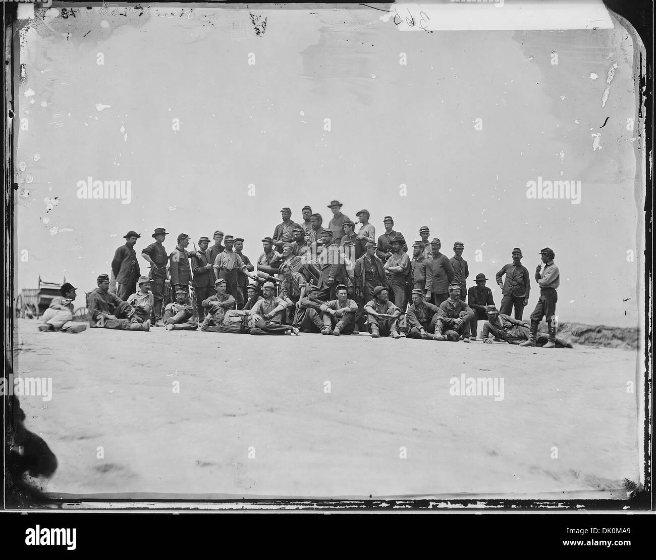 La Keystone Battery, vue depuis la section centrale de la structure, présente ses principales caractéristiques. Banque D'Images