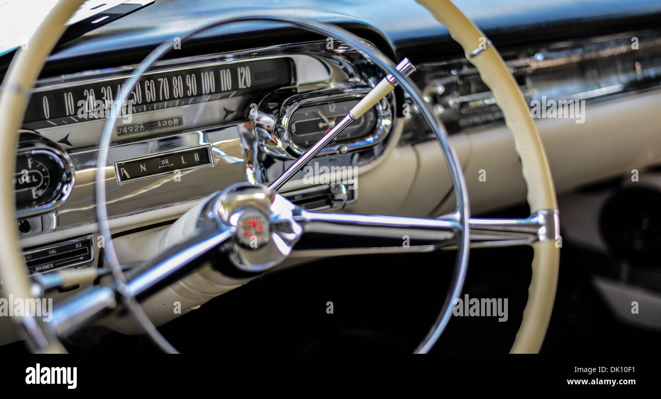 L'intérieur de voitures classiques Banque D'Images