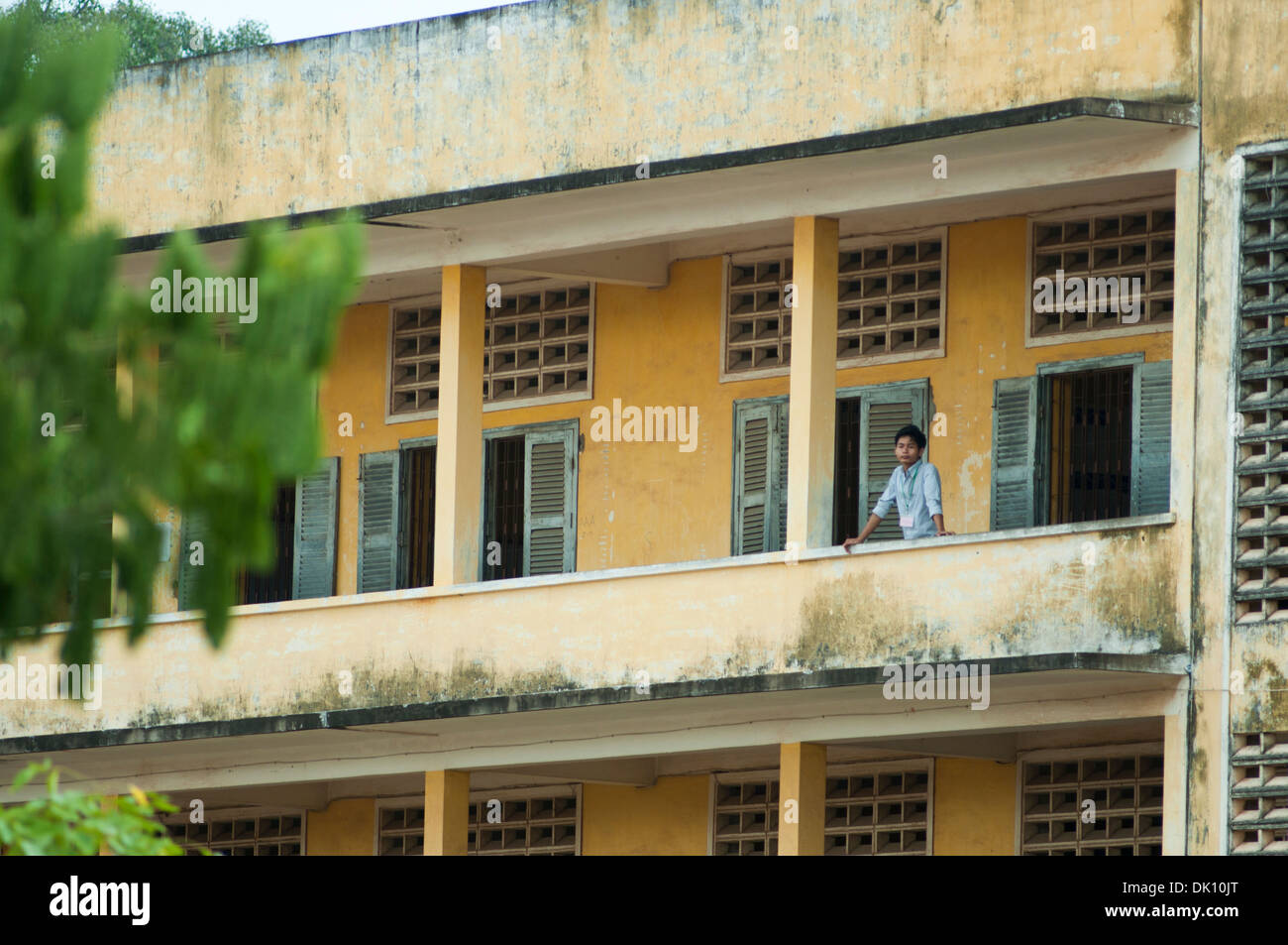 Ancienne école coloniale française, Phnom Penh, Cambodge Banque D'Images