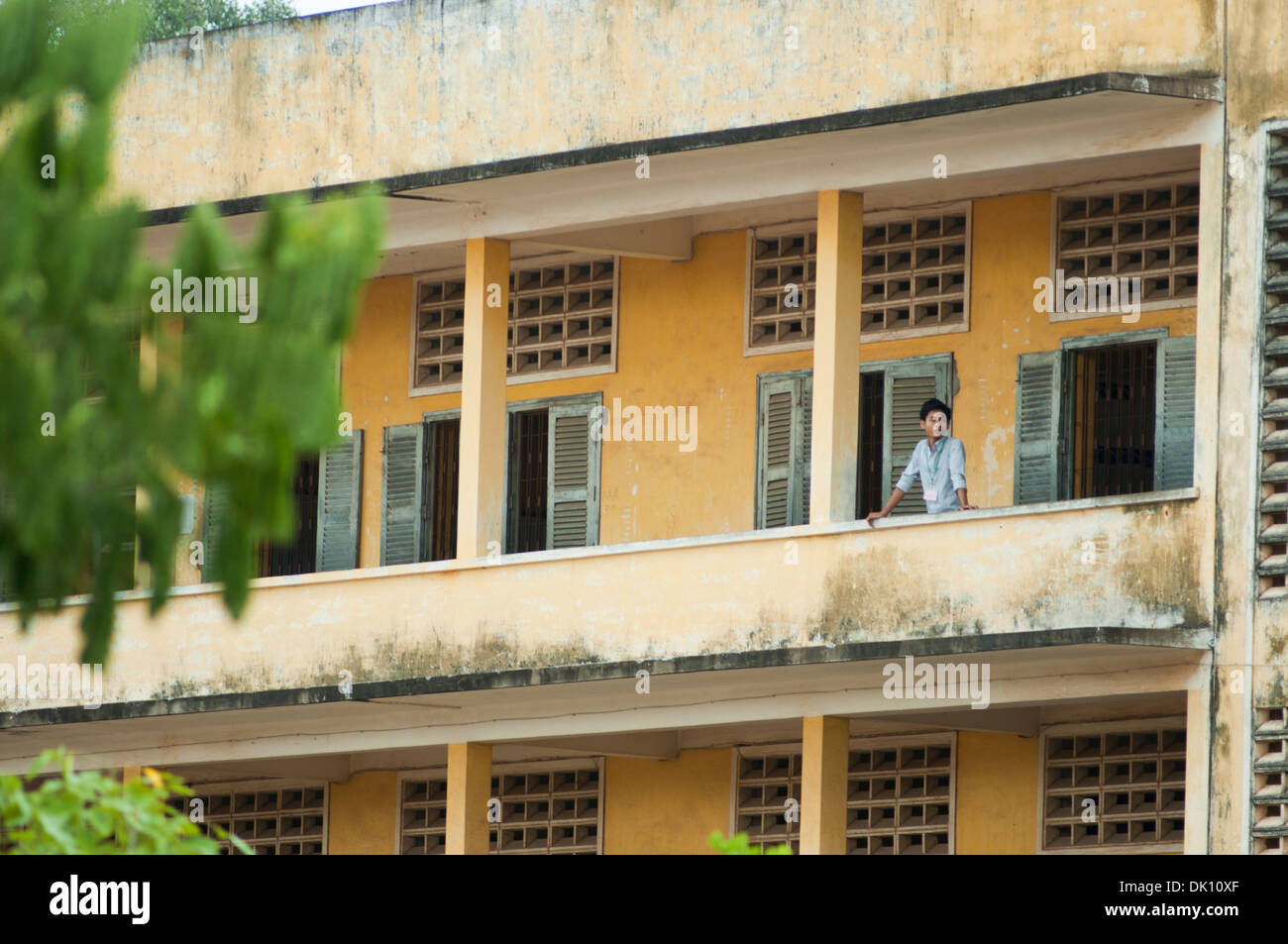 Ancienne école coloniale française, Phnom Penh, Cambodge Banque D'Images