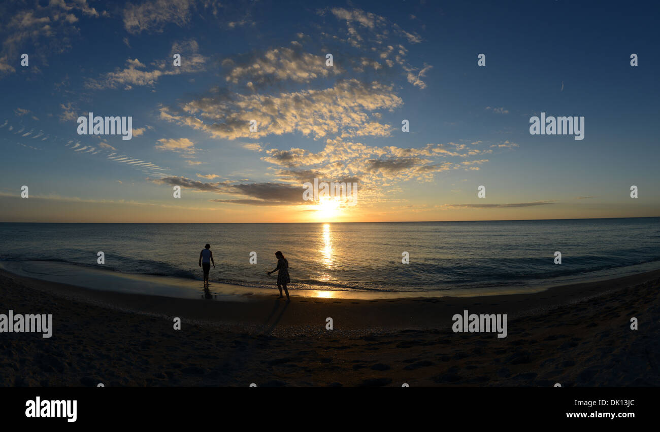 Coucher du Soleil à Turtle Beach, Siesta Key, en Floride. Banque D'Images Coucher du Soleil à Turtle Beach, Siesta Key, en Floride. Banque D'Images