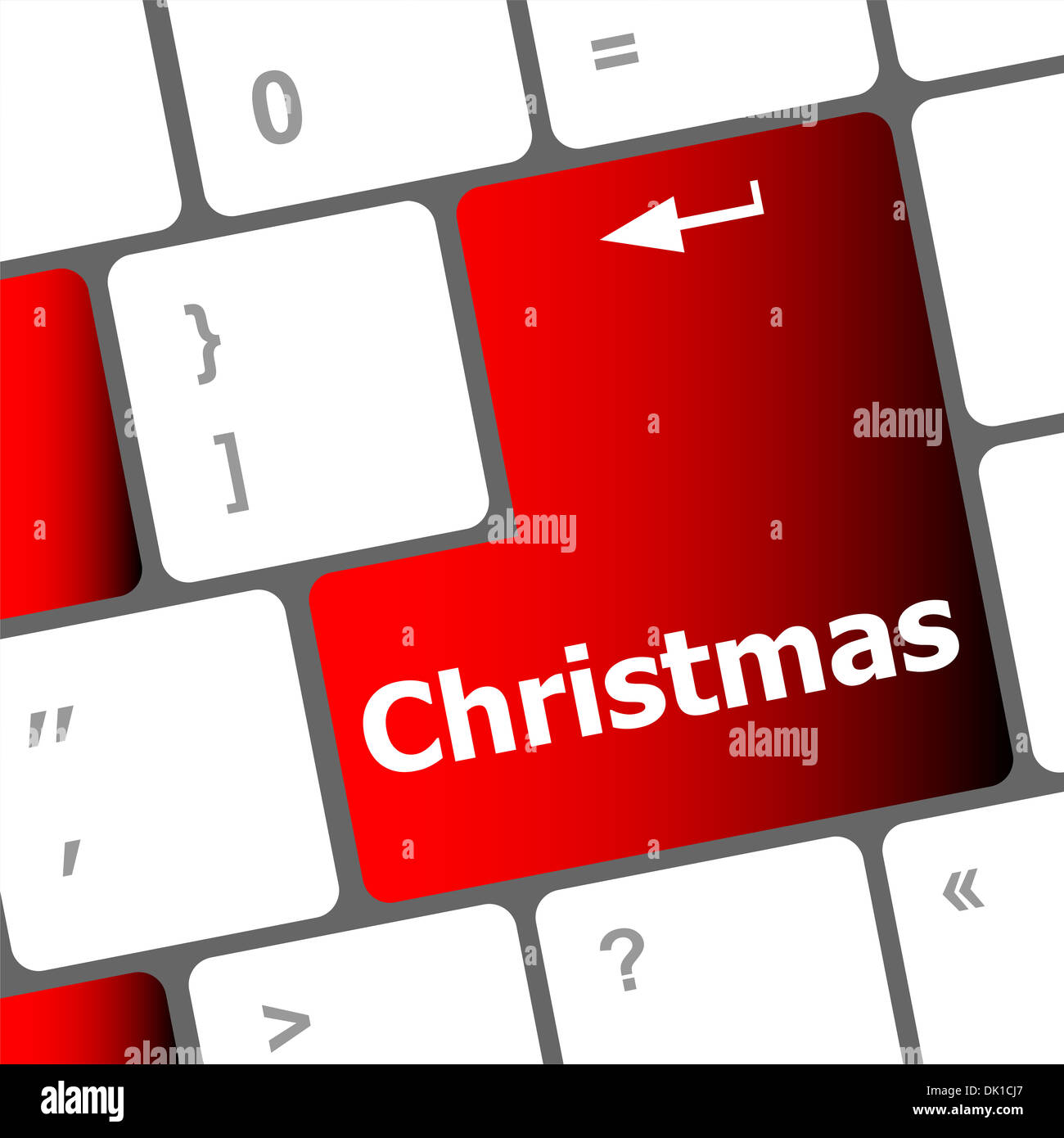 Bouton de Noël sur la touche du clavier - vacances concept Banque D'Images