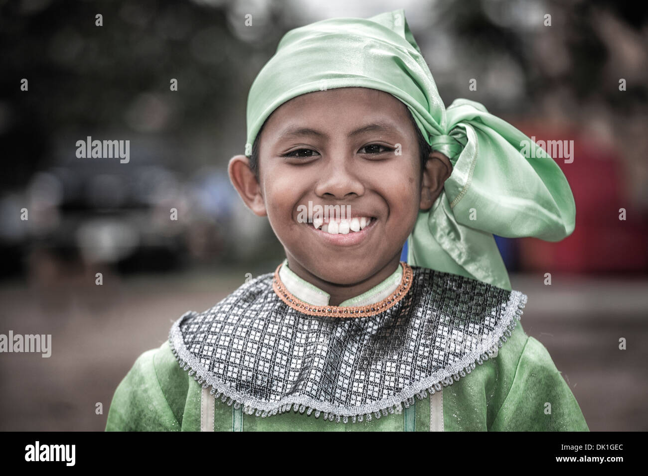 Enfant thaïlandais en costume traditionnel. Thaïlande Asie du Sud-est Banque D'Images