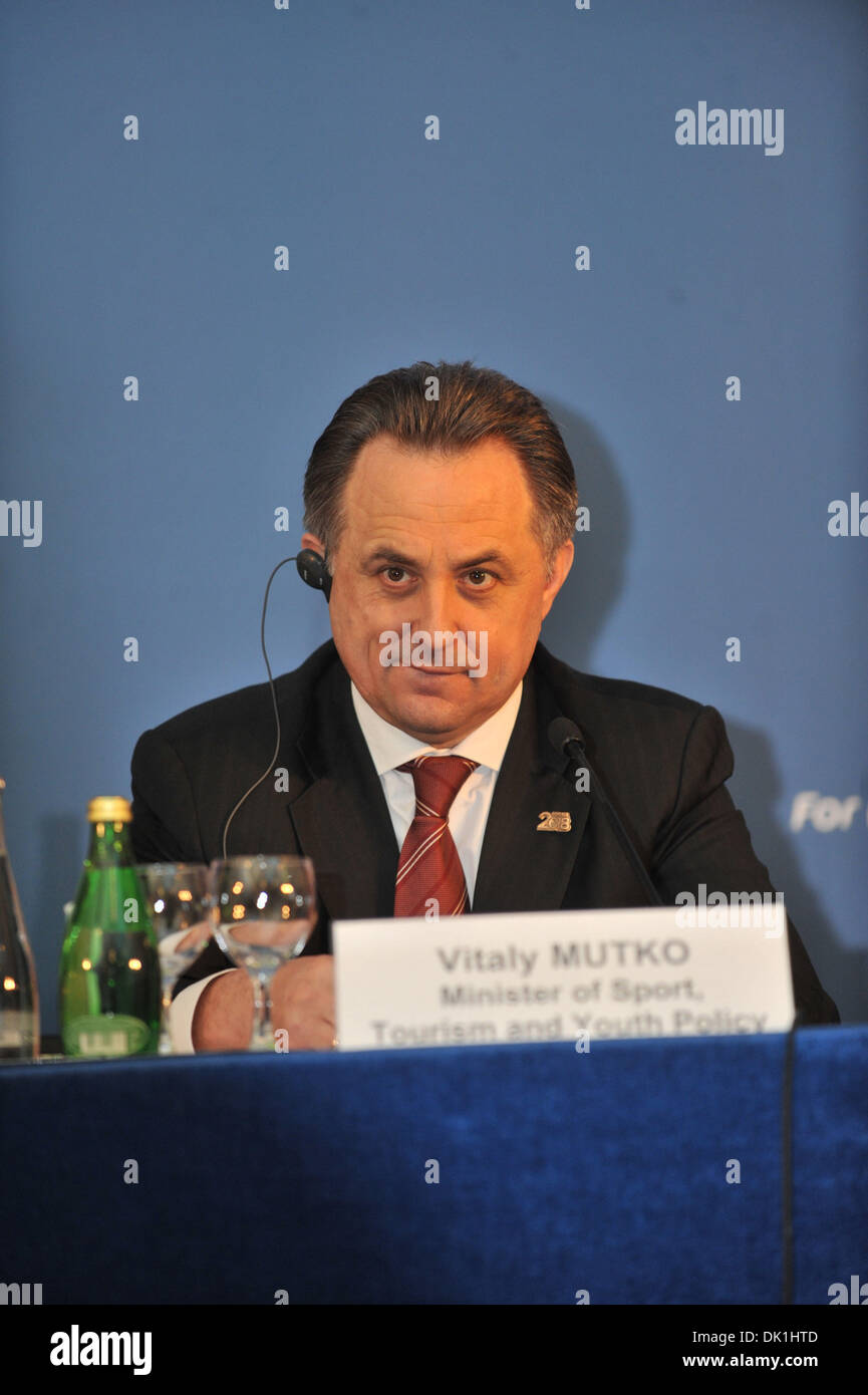 Jan 23, 2011 - Saint-Pétersbourg, Russie - VITALY MUTKO, Ministre des Sports de la Russie lors de la cérémonie de nomination du pays hôte à Moscou que la Russie accueillera la Coupe du Monde 2018 . (Crédit Image : © PhotoXpress/ZUMAPRESS.com) Banque D'Images