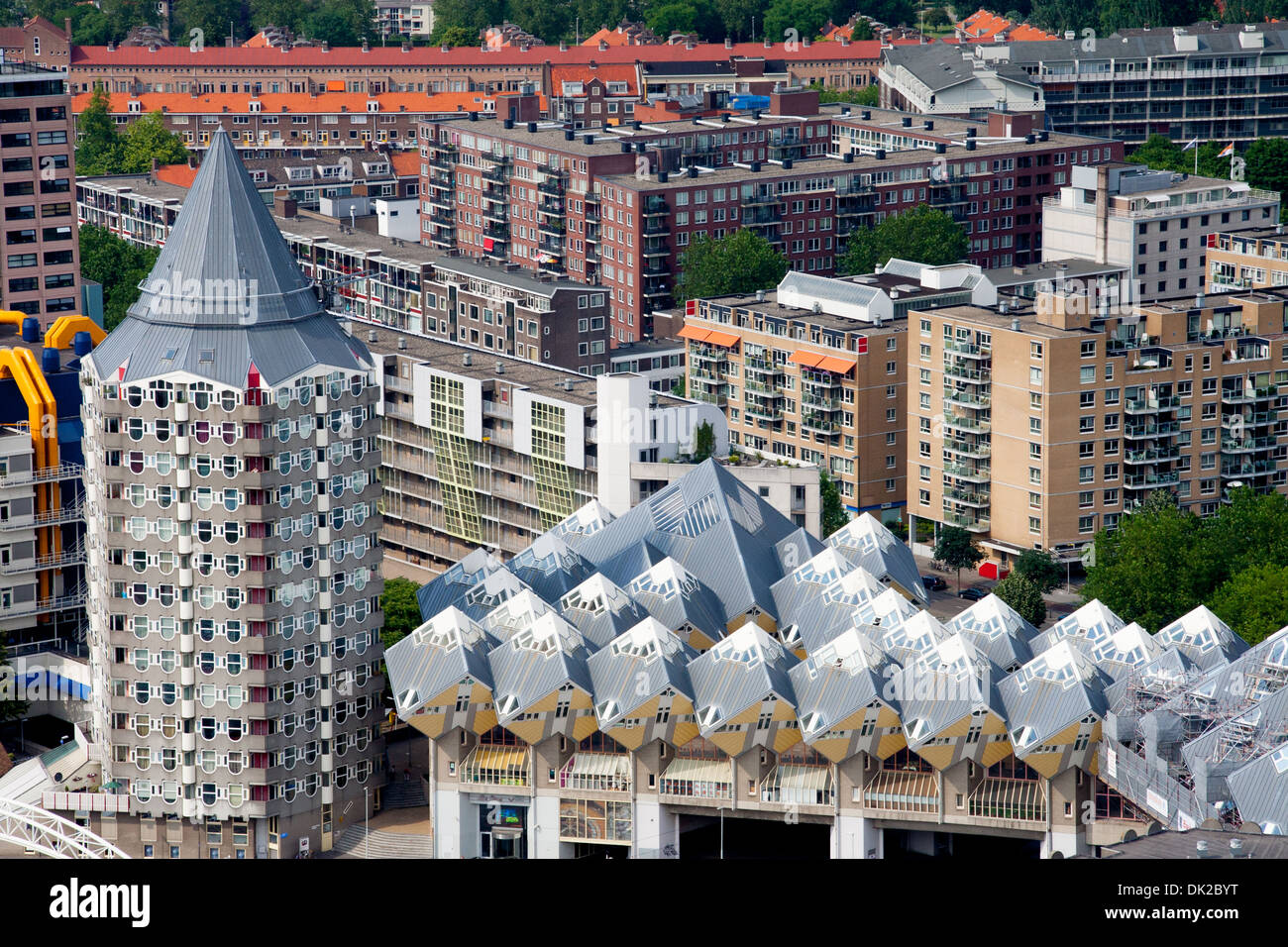 Vue aérienne de maisons cubiques à Rotterdam Banque D'Images