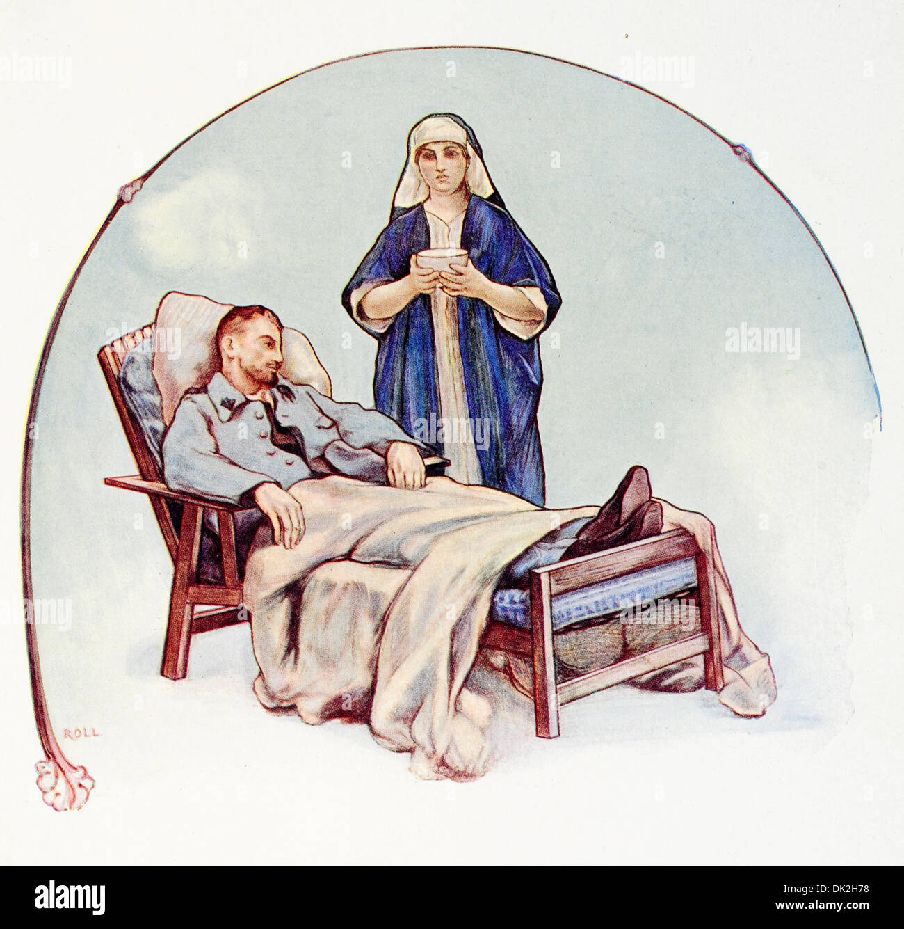 Poster par l'artiste, Auguste Roll droit. Pour ceux blessés par la tuberculose. Banque D'Images