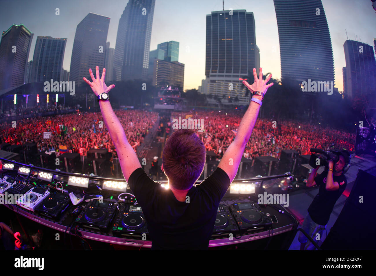 Nicky Romero performing live at Ultra Music Festival Banque D'Images