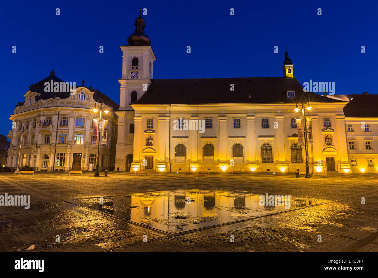 Place principale, Sibiu Roumanie Banque D'Images