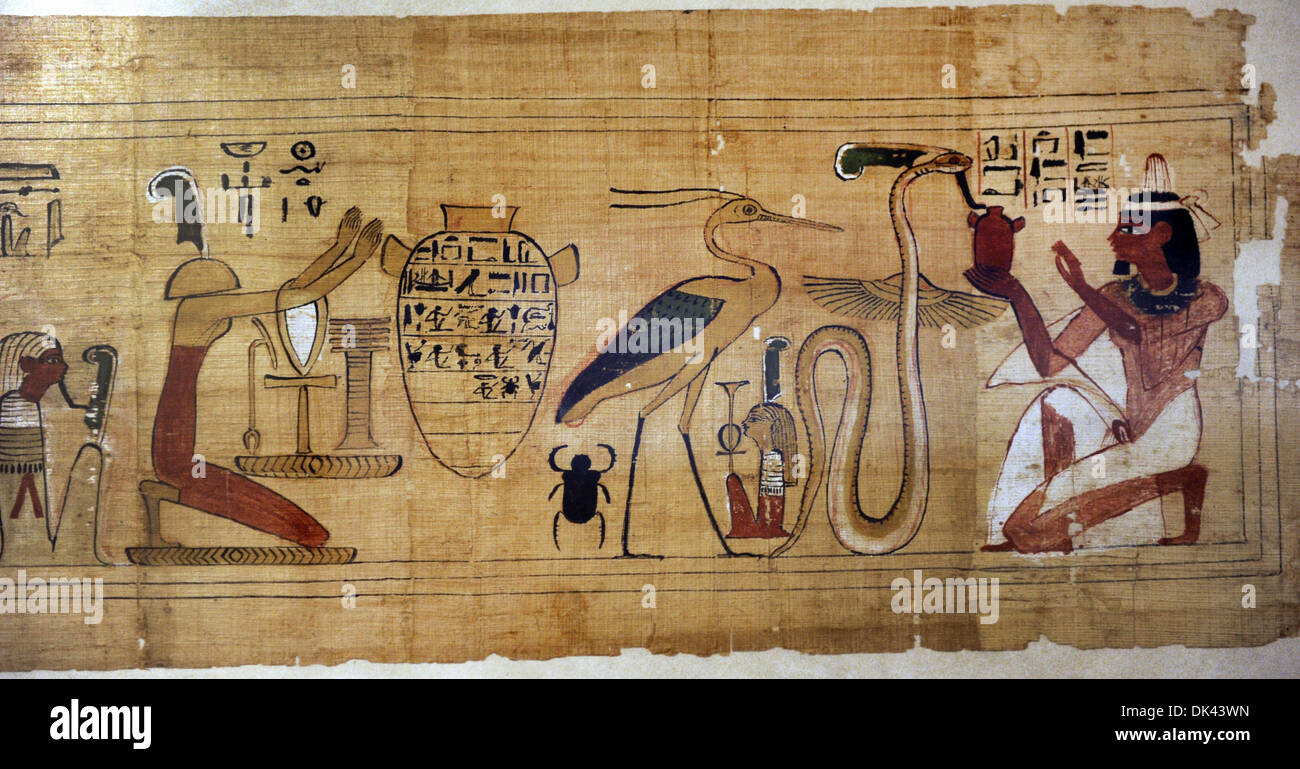 Guide pour l'après-vie pour Amunem-wija, chef du domaine. Papyrus. Troisième période intermédiaire. 21e dynastie. 1075-946 BC. Thèbes. Banque D'Images